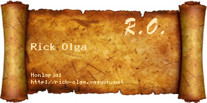 Rick Olga névjegykártya